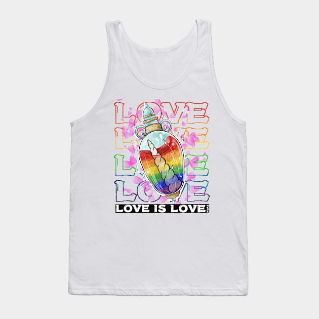 Gay Pride - Rainbow of Love Tank Top by KyasSan